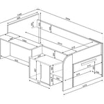 Sacha seng med Vendbart Skrivebord og Oppbevaring 90x200 – Eik/Hvit fra Trasman image