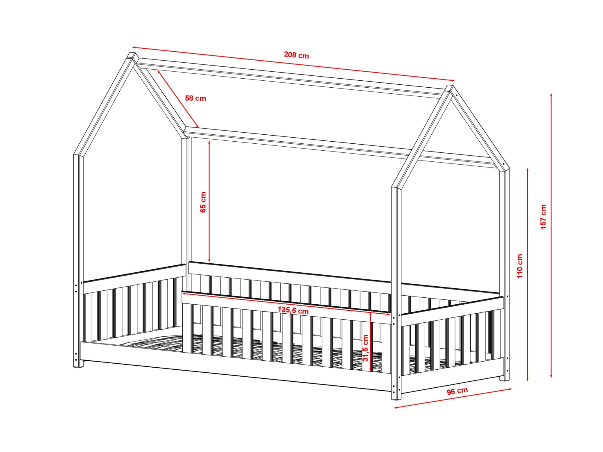 Hussäng Noah 90x200 - Vit image