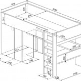 Trasman Studio Loftsäng med Garderob 90x200 - Antik Rosa image