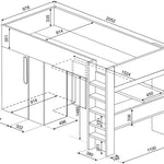 Trasman Studio Loftsäng med Garderob 90x200 - rökblå image