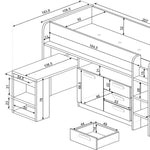 Halvhög barnsäng Exklusiv Trasman - 90 x 200 - NATURLIG - Kan spegelvändas! image