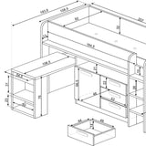 Halvhög barnsäng Exklusiv Trasman - 90 x 200 - NATURLIG - Kan spegelvändas! image