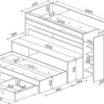 Sindre multifunktionell loftsäng med skrivbord och utdragbar säng - Vit image