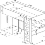 Trasman Studio Loftsäng med Garderob 90x200 - vit image