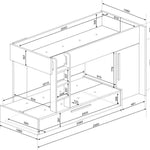 Våningssäng Evolution för 3 - 90x200 - Antik rosa image