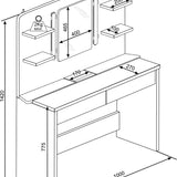 størrelse sminkebord image